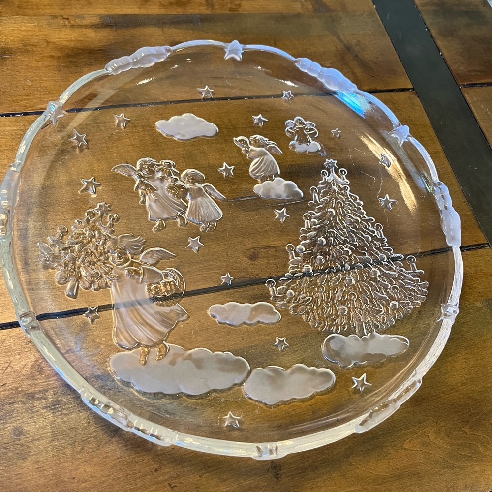 Glass Christmas Plate/Platter